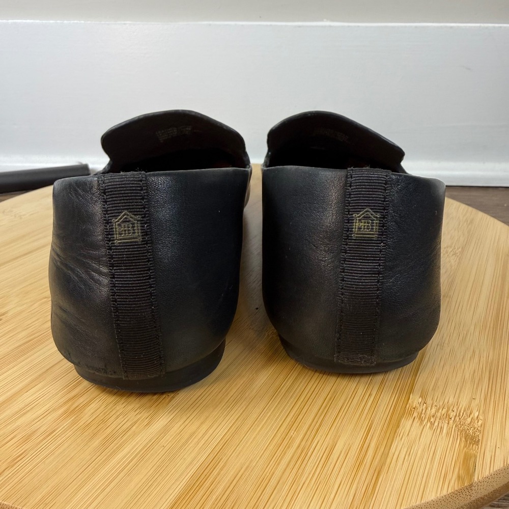 Birdies The Starling Women's 8 Flat Black Leather Shoe Loafer Comfy Travel Slip - Picture 4 of 8